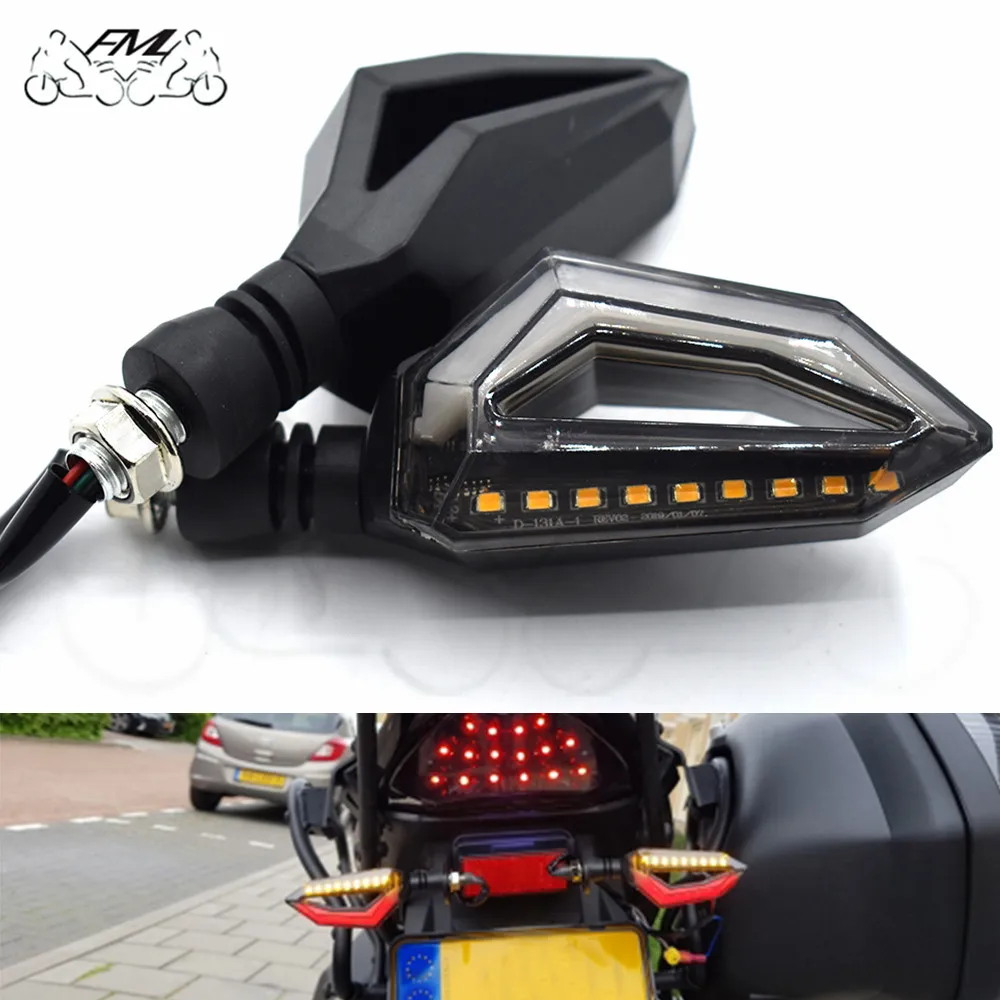 

Универсальные мотоциклетные Светодиодные поворотники 12 В для мотоциклов, поворотники, поток воды, рулевые фары для Honda CBR500R CB500F/X для Yamaha MT07