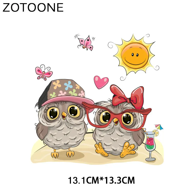 1553 ZOTOONE Милая музыкальная нашивка в виде совы, наклейки в виде животных, железные наклейки для одежды, футболки, аксессуары, аппликация, сделай сам, теплопередача G - Цвет: 1553