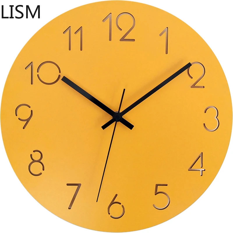 

Nordic Wall Clock Modern Fashion Simple Wood Carving Living Room Bedroom Silent Quartz Clock Clock Wall Watch Reloj Mural Pared