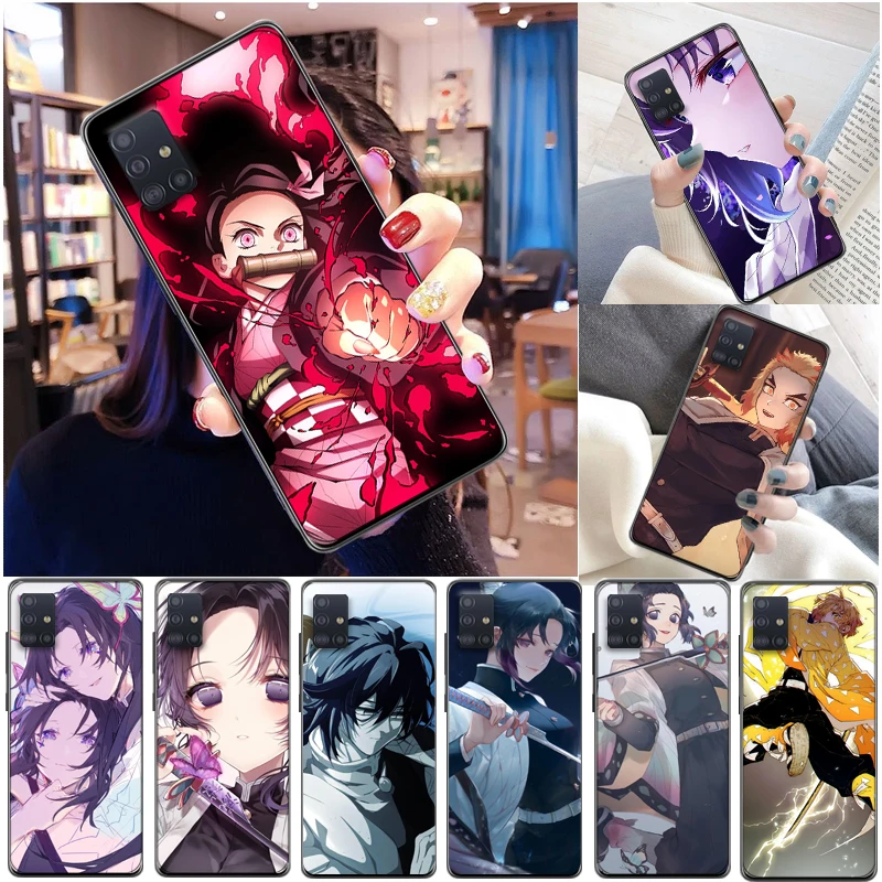 

Demon Slayer Kamado Nezuko Agatsuma Zenitsu Kimetsu No Yaiba Kamado Tanjirou Phone Case For Samsung Galaxy A51 4G 5G A71 Funda