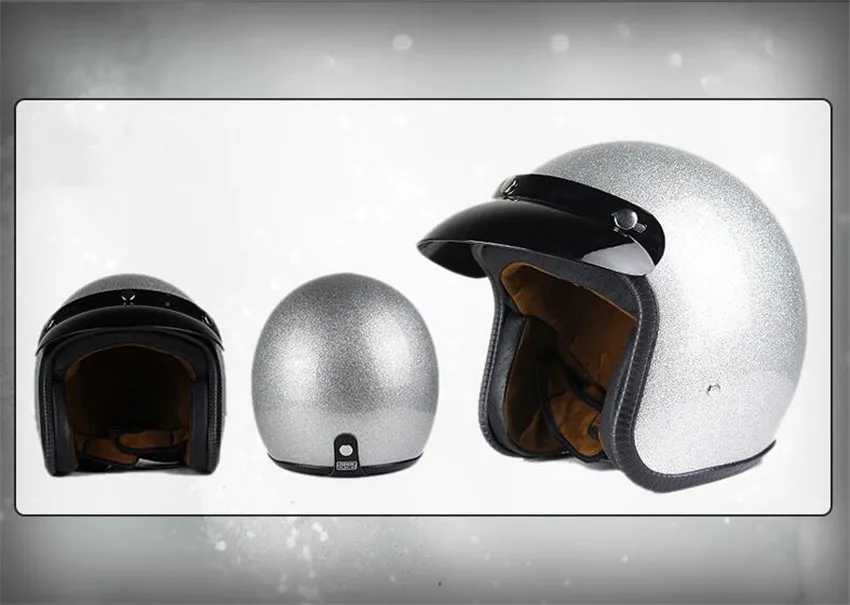 Шлем для мотоциклетного скутера Wanli винтажный шлем мотокросса с открытым лицом 3/4