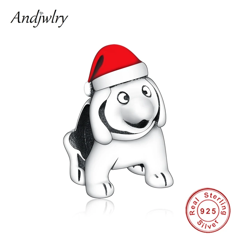

Fit Pandora Charms Bracelets 925 Silver Original Dog Christmas Charm Beads for Making DIY Jewelry Berloque