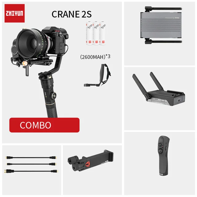 Zhiyun Crane 2S 3-Axis ручной шарнирный стабилизатор для камеры GoPro Bluetooth 5 0 Canon Sony Nikon DSLR