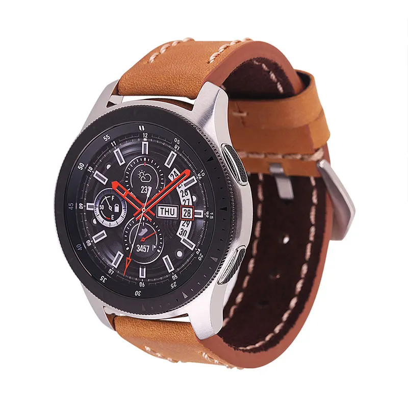 UTHAI ремешок для часов из натуральной кожи 20 мм 22 24 Samsung Galaxy Watch 42 46 S2/3 Sport Amazfit