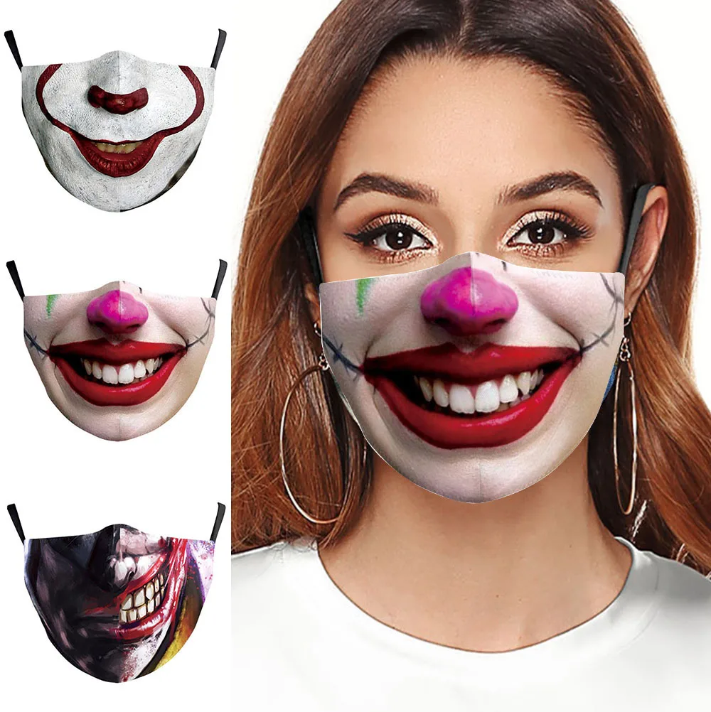 

Новый Забавный Клоун рот Косплэй Для женщин мужчин маски унисекс для взрослых уход за кожей лица защиты пылезащитные боты для велоспорта ул...