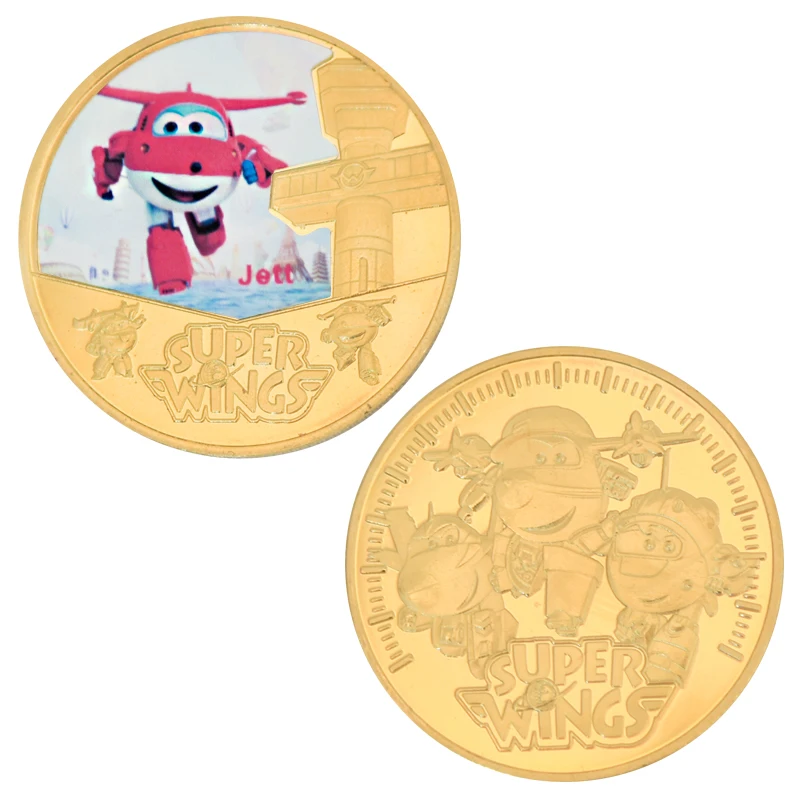 WR супер герой позолоченные монеты с держателем монет 3D анимация робот самолет