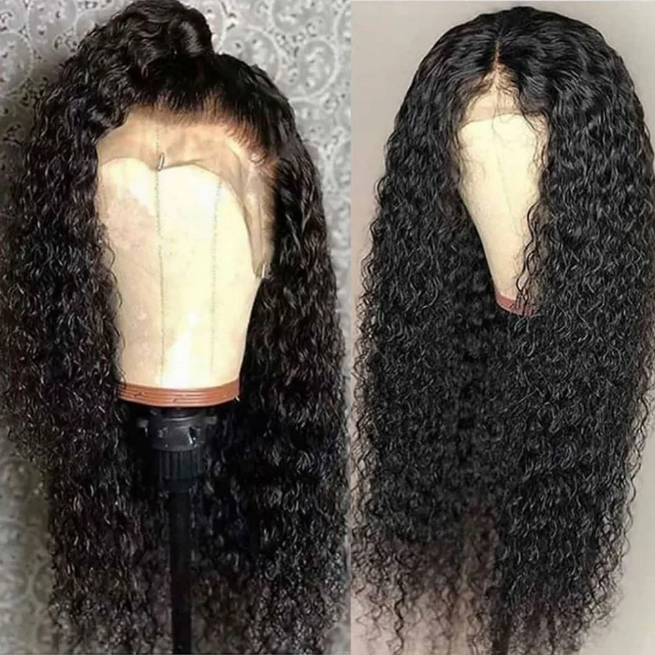 Remy вьющиеся короткие длинные настоящие парики из натуральных волос 13x4 с кружевом