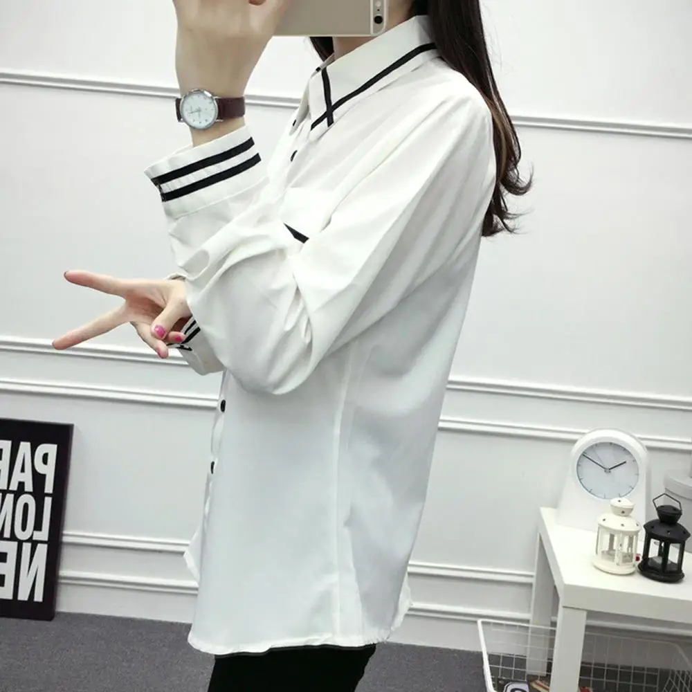 Летняя женская блузка vadim модная с длинным рукавом на пуговицах в полоску