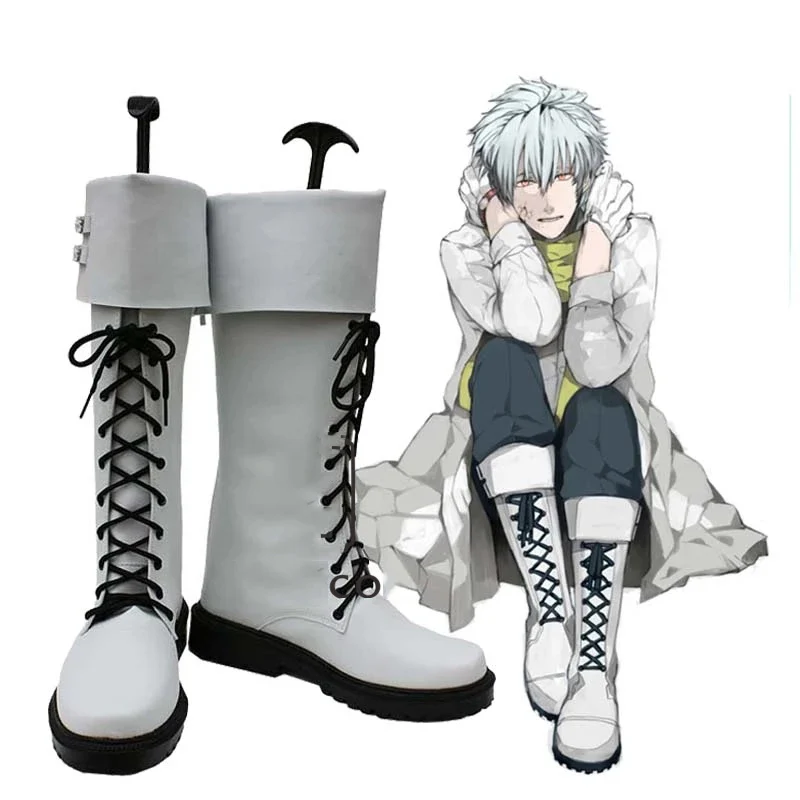 Anime DMMD Dramatical Murder Clear White Boots Cosplay Shoes For Men Women Halloween Carnival Party Custom Made