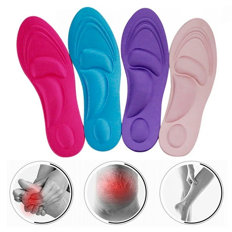 

4D Memory Foam Orthopedic Insoles For Shoes Women Men Flat Feet Arch Support Massage Plantar Fasciitis Sports Pad