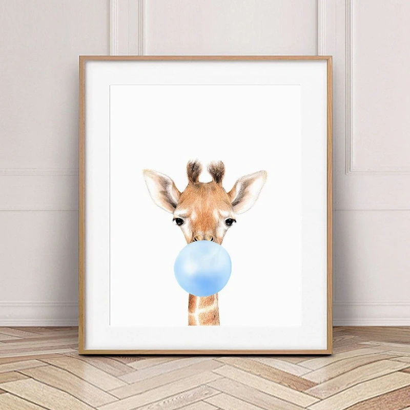 Дикие животные дующие Пузырьковые резинки настенная живопись холст Лев Зебра