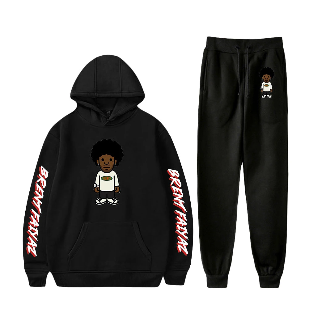 

Brent Faiyaz Two Piece Set Unisex Hoodie+Jogger Pant Harajuku Streetwear 90s American Singer Fashion Clothes Men Women Suit