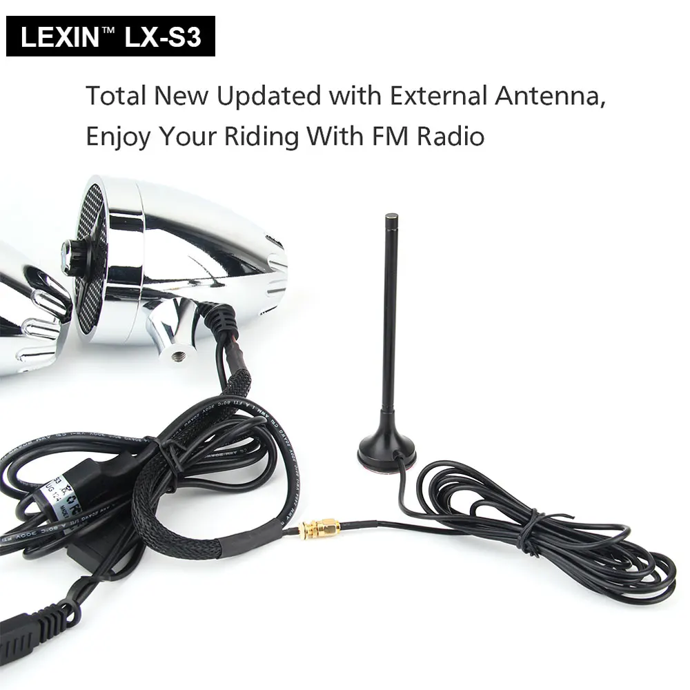 Бренд Lexin 3 дюймов мотоцикл bluetooth динамик аудио звуковая система стерео Встроенный FM радио