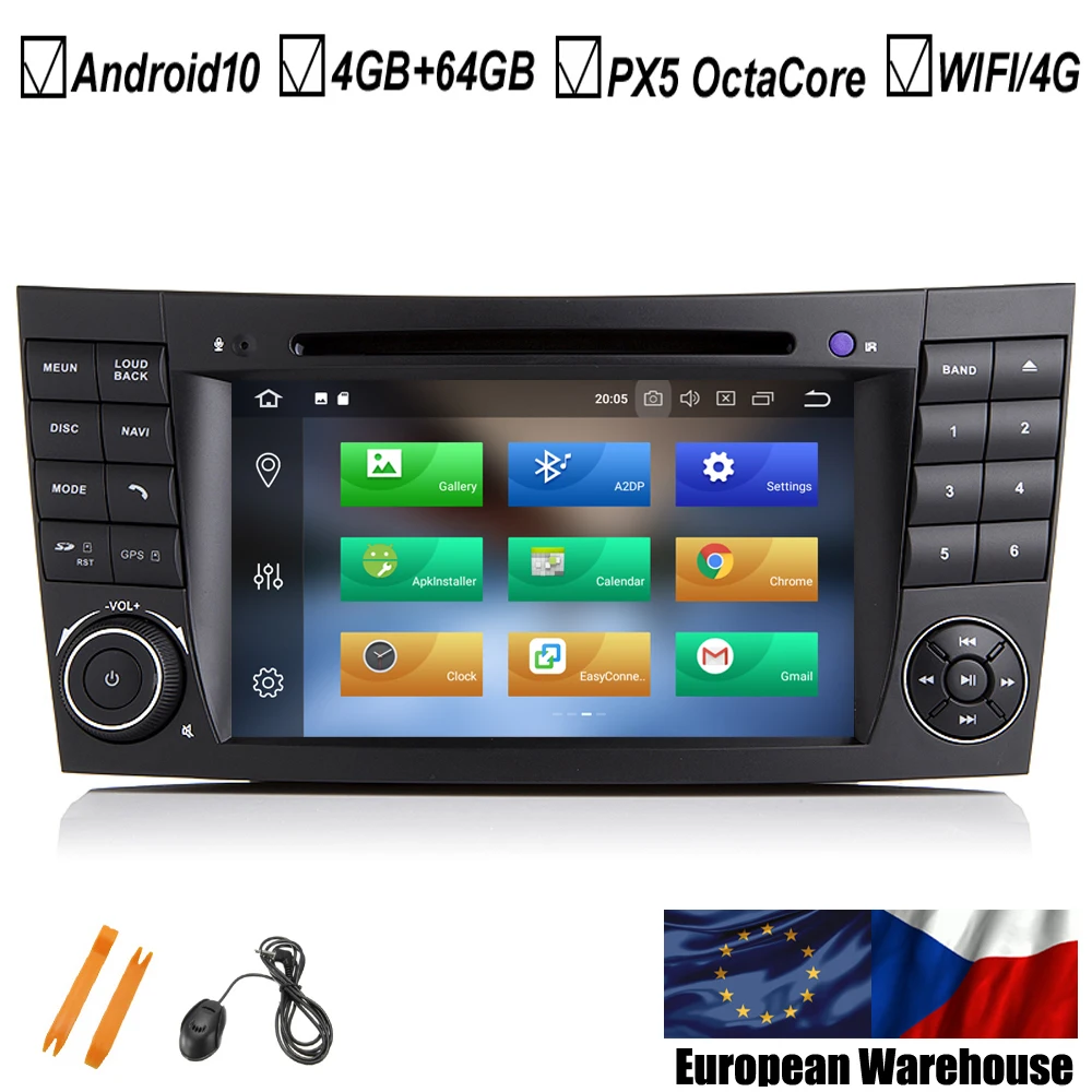 

2 Din Автомобильный Android 10 DVD GPS плеер для Mercedes Benz E-Class W211 CLS-Class W219 авто радио Мультимедиа Стерео 4 Гб + 64 Гб DSP DAB +