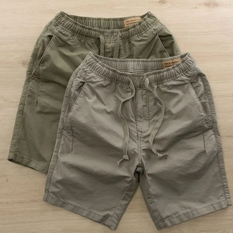 

New European And American Retro Overalls Shorts Male Korean Slim Youth All-match Casual Five-point Shorts Sports