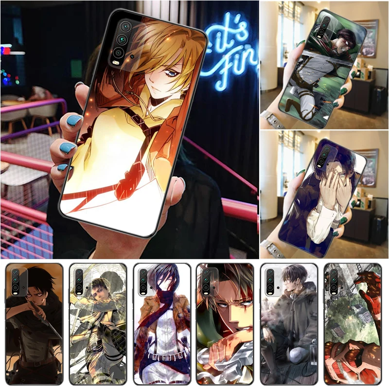

Attack On Titan Eren Jager Armin Arlert Levi Mikasa Ackerman Phone Case For Xiaomi Redmi 9 9T 9A Pro Funda Coque Carcasa