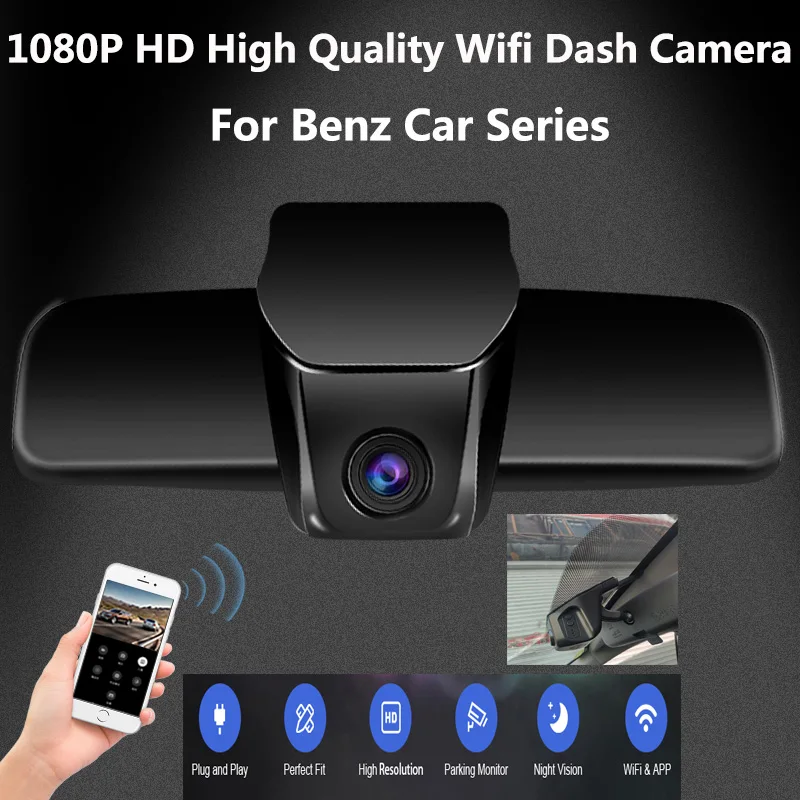 

2K 1600P HD Driving Recorder WiFi NightVision Mini Camera for Mercedes-Benz C180 C180L C200 C200L C300 C260 C400 GLC260 Dash Cam