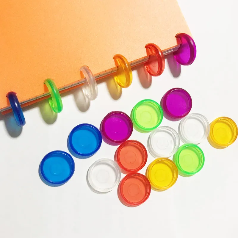 30PCS Candy Color Mushroom Hole Binding Disc Plastic DIY 360 Degree Colorful 18/24/28mm Buckle Hoop Office Supplies | Канцтовары для