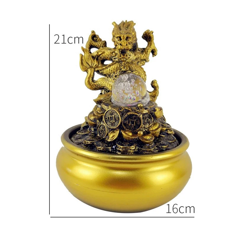 Chinese Feng Shui Decorations Company Office Desktop God of Wealth Lucky Ornaments Indoor Small Fountain Home Air Humidifier | Дом и сад