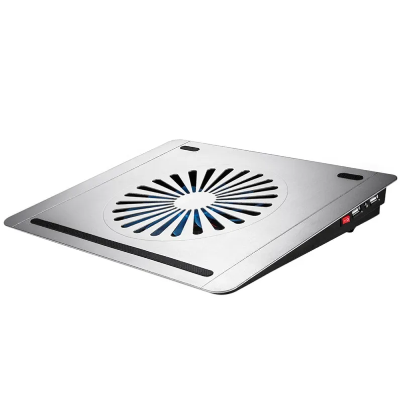 Охлаждающая подставка для ноутбука с двумя USB портами бесшумная охлаждающая Macbook