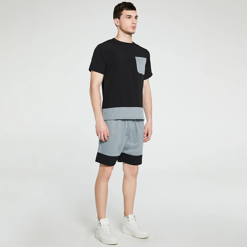

Summer Men Set Two Piece Jogger Sets Sweat Suit Men Cropped Top+Shorts Suit Shorts Sets Tracksuit Men New Outfit Luxury Clothes