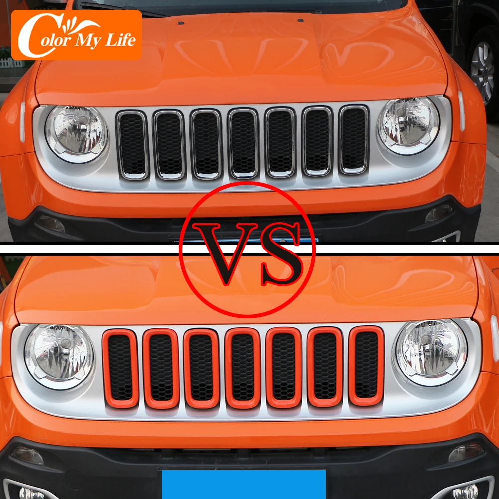 

7 шт./комплект, защитная крышка передней решетки радиатора для Jeep Renegade 2015 - 2019