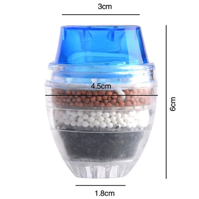 

New Round 3-Layer Filter Household Water Filter Carbon Faucet Tap Filter Water Clean Purifier Cartridge Kitchen Accessories