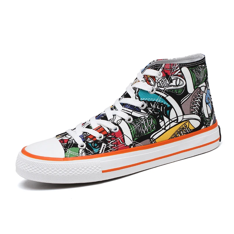 Новинка модная обувь с высоким берцем в стиле хип хоп Мужская Корейском