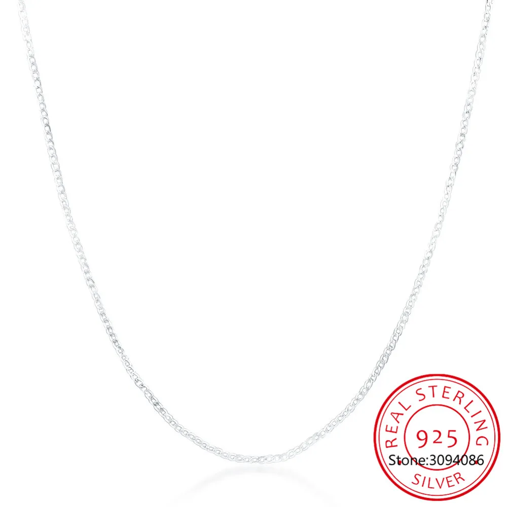 

Ожерелье из серебра 925 пробы для мужчин и женщин, изящное колье с панцирной цепью, 2 мм, 16-30 дюймов