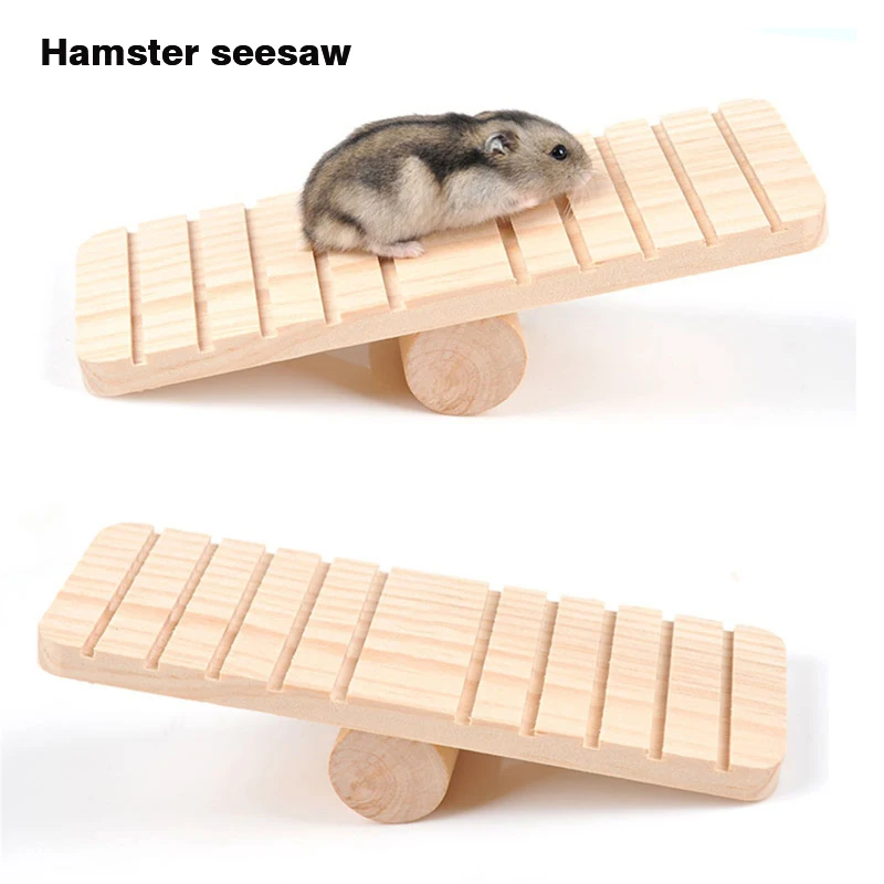 

Hamster Toy Seesaw Small Pet Golden Bear Guinea Pig Daily Necessities Boardwalk Wooden Companion Toy Juguete De HáMster