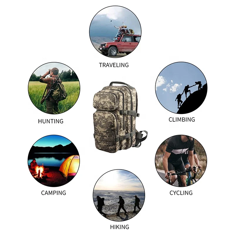 

50L/25 L sling Military tactical shoulder bag 3P attack tactical backpack 600D Nylon Army Combat Pack Military Backpacks