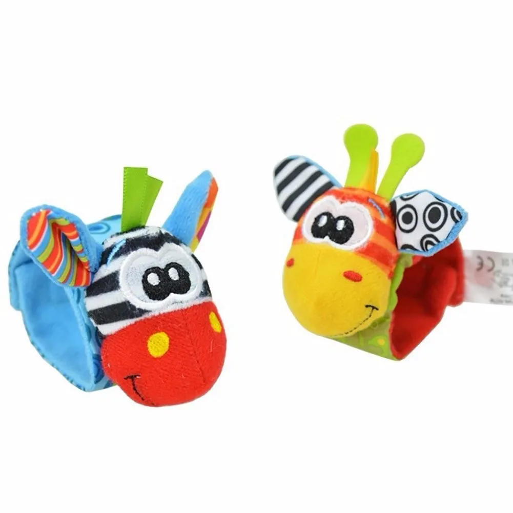pudcoco Newborn Baby Infant Boys Girls Cartoon Soft Rattles Wristband Handbells Hand Foot Finders Socks Developmental Toys Gift | Детская