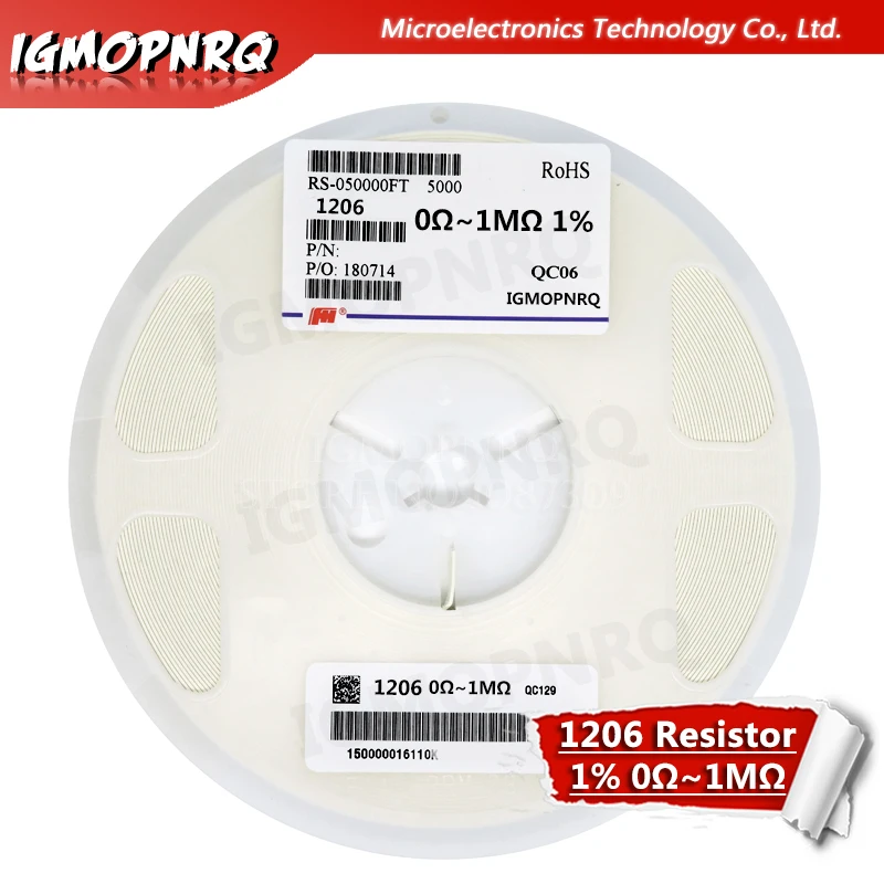 100 шт. 1206 SMD резистор 0R-10 M 1/2 Вт для детей 0 1 10 150 220 330 470 Ом 1K 2 K 3 4 7 10K 100K 120K 270K 470K 680K м |