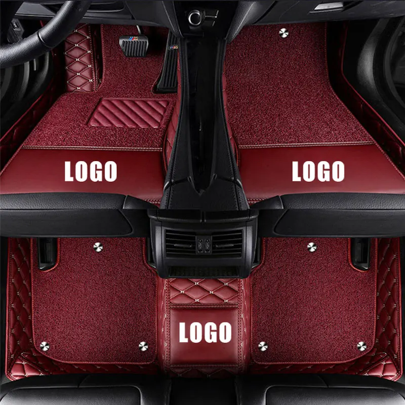 double layer w red Кожаные автомобильные коврики для Nissan X-Trail Rogue XTrail автомобильный коврик для укладки авто аксессуары - Название цвета: double layer w red
