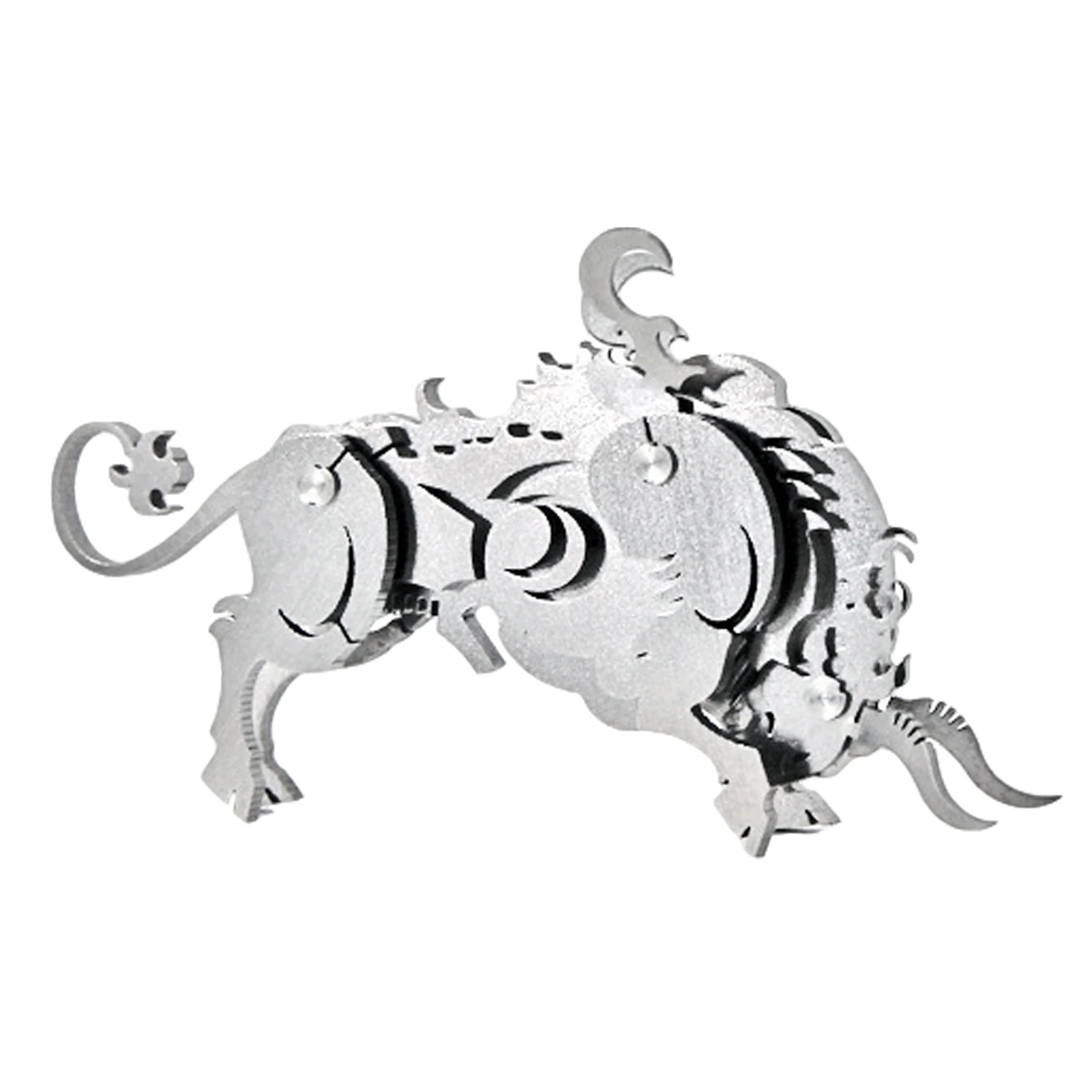 Modelo de ganado DIY de acero inoxidable, rompecabezas de vaca de Metal 3D hecho a mano, modelo ensamblado, regalos de vacaciones-4