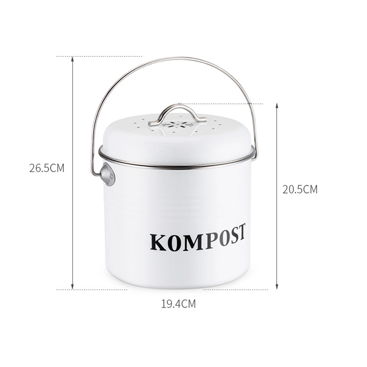 

Large Kitchen Trash Can Recycle Bin Storage Baskets Garden Metal Compost Garbage Waste Bin Cubo Basura Cocina Dustbin with Lid 5