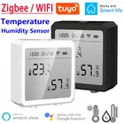 Контроллер температуры и влажности Tuya Wi-Fi Zigbee, комнатный гигрометр-термометр с ЖК-дисплеем для умного дома Alexa Google
