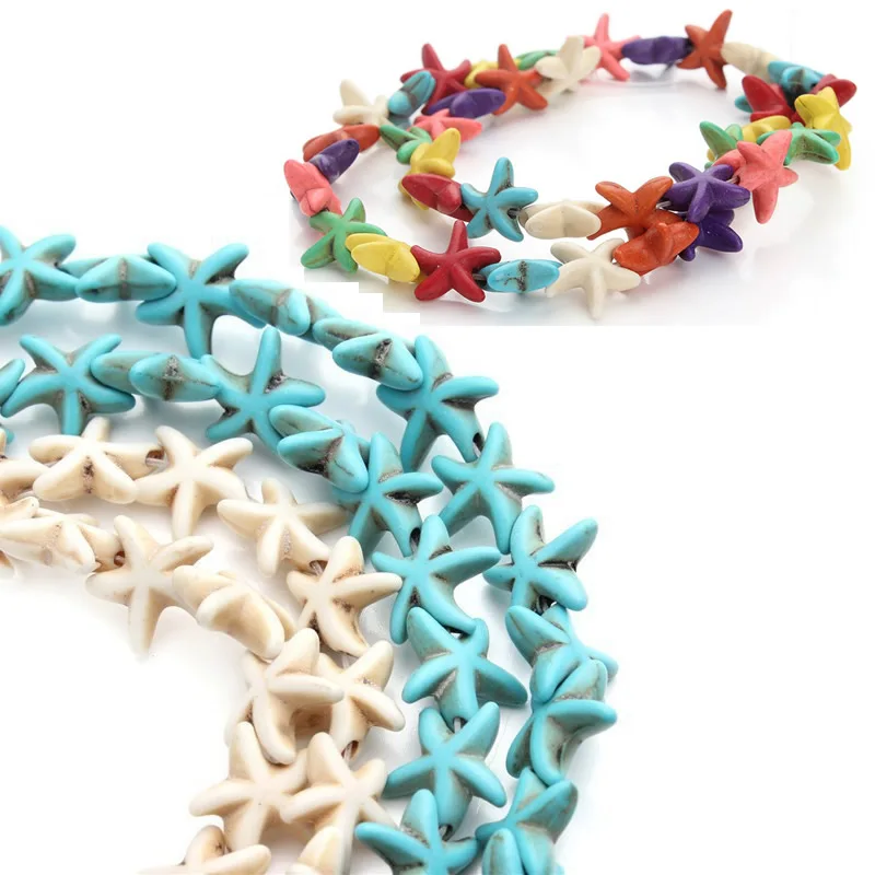 

Approx.38pcs/Strand 13x13mm Starfish Shape Turquoises Beads Loose Spacer Beads Seed Beads for DIY Bracelet Jewelry Making 30pcs