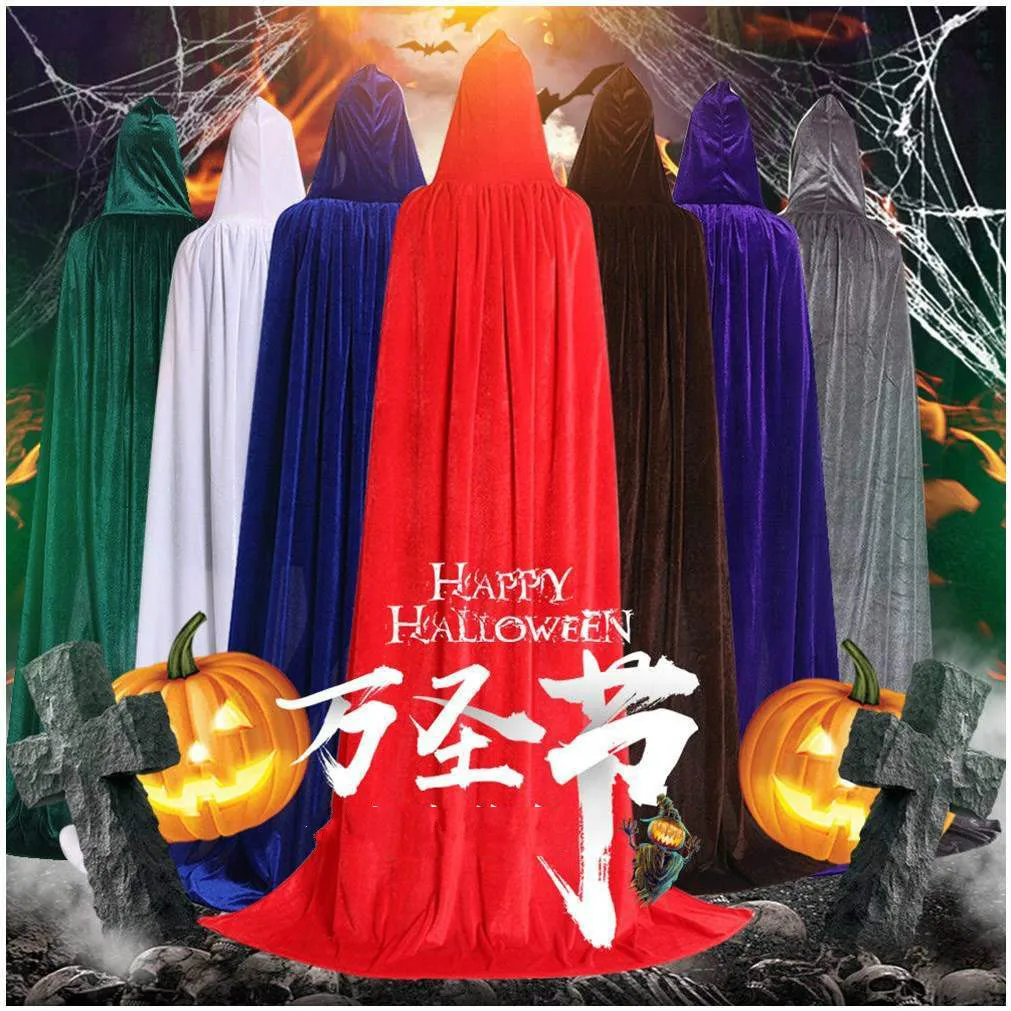 Взрослые карнавальные костюмы на Хэллоуин для женщин и мужчин длинный бархатный