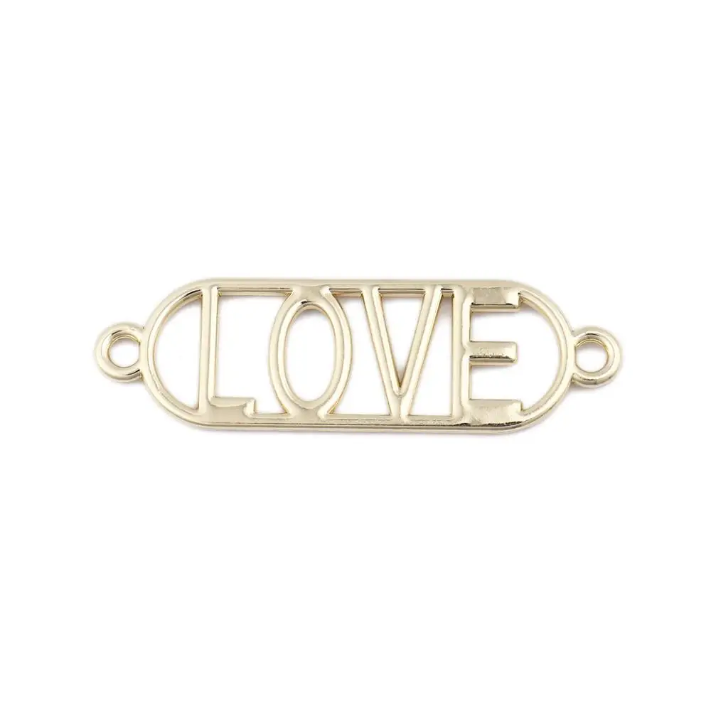 DoreenBeads Модные цинковый сплав разъемы Овальный Золотой сообщение &quotлюбовь&quot