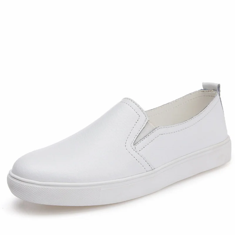 Туфли женские из искусственной кожи кроссовки лоферы на плоской подошве без