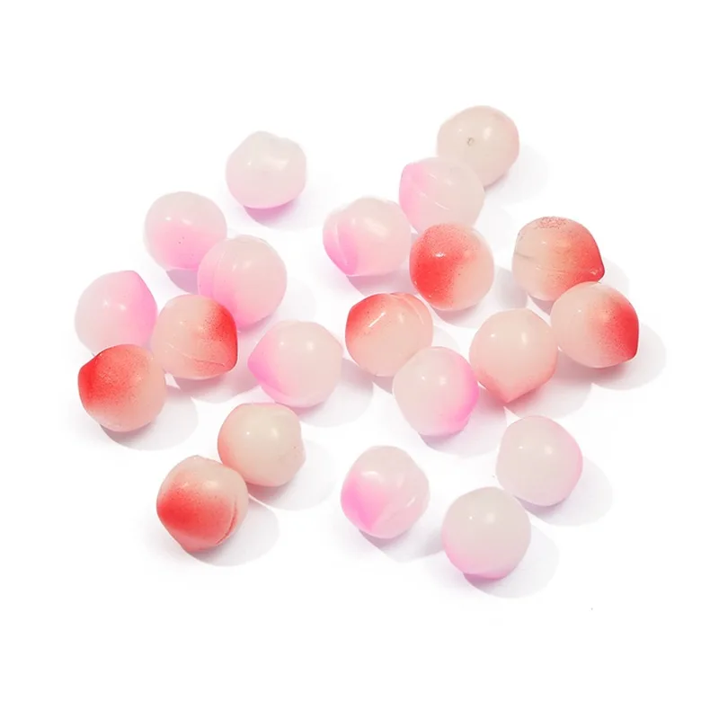 

10 шт., 13x12 мм, стеклянный лиули, Маленький персик, имитация, Нектарин, половина отверстия, 1 мм, бусины-шармы для самостоятельного изготовления...