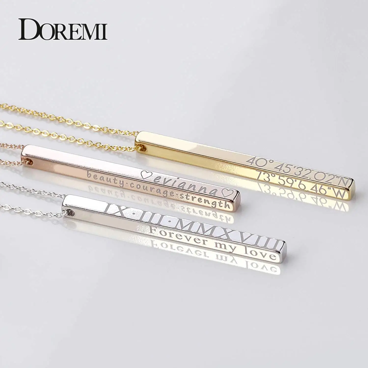 DOREMI индивидуальное вертикальное ожерелье на заказ женское с именем ювелирные