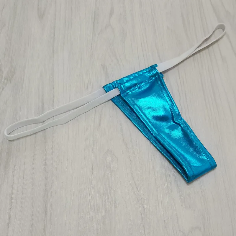 Синий Экстремальные сексуальные микро Teardrop G стринги с низкой посадкой для женщин Экзотические плавки стринги танга женские пляжные трусики трусы Sunbath - Цвет: Синий