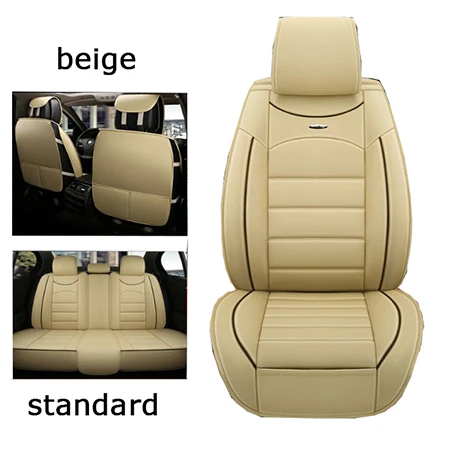 Beige standard Универсальные кожаные автомобильные чехлы для Mini One Cooper R50 R52 R53 R55 R56 R60 R61 PACEMAN COUNTRYMAN автомобильные аксессуары автомобильные чехлы - Название цвета: Beige standard