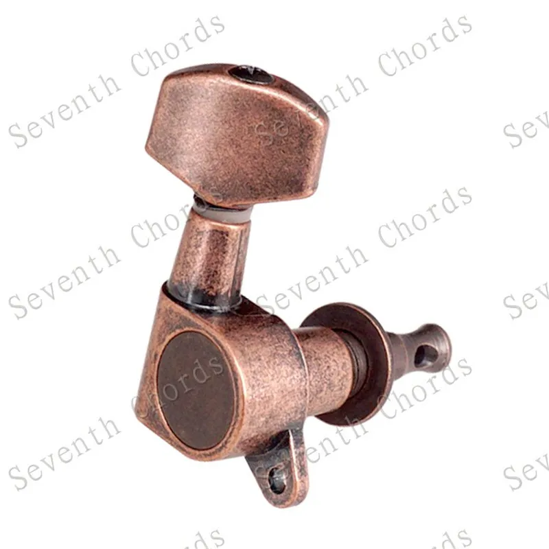 Набор из 6 штук медных и красных колышек в стиле ретро для тюнинга гитары тюнеры