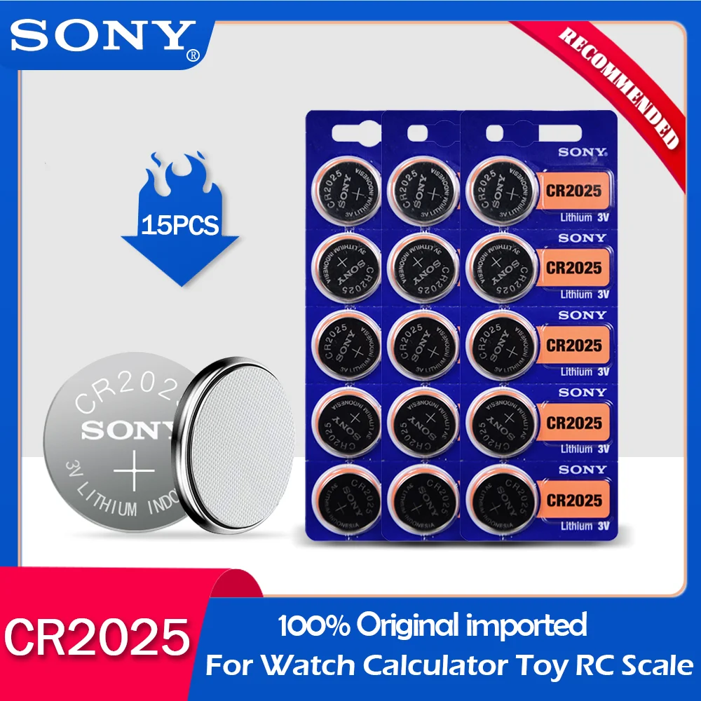 15 шт./лот sony CR2025 100% оригинальный мобильный телефон 3V литиевая батарея для