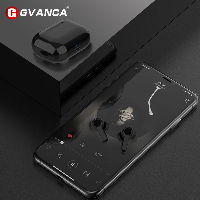 Беспроводные TWS наушники GVANCA T12 Buletooth 5 0 HD Hi Fi музыкальные EDM с автоматическим