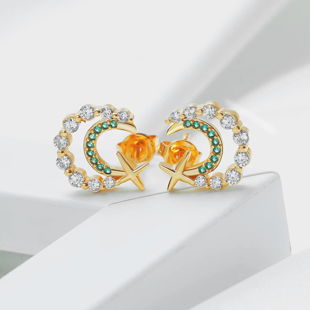 Новые поступления циркониевые серьги с микрозакрепкой женские медные