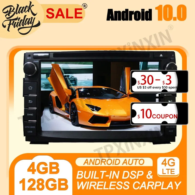 

DSP Android 10.0 PX6 IPS Carplay 4G+128G For Kia Ceed 2006-2013 Multimedia Player Auto Radio Tape Recorder GPS Navi Head Unit